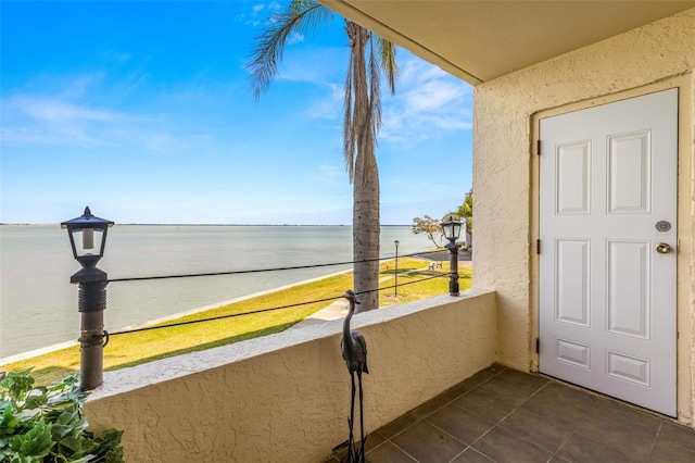 balcony with a water view