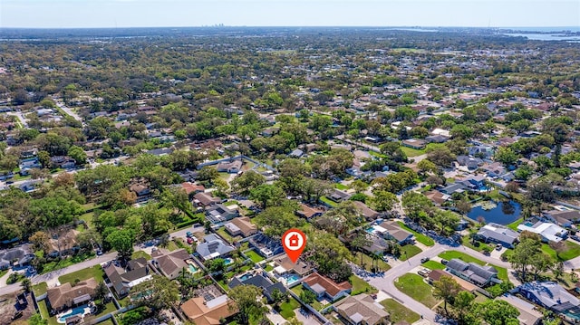 drone / aerial view with a residential view