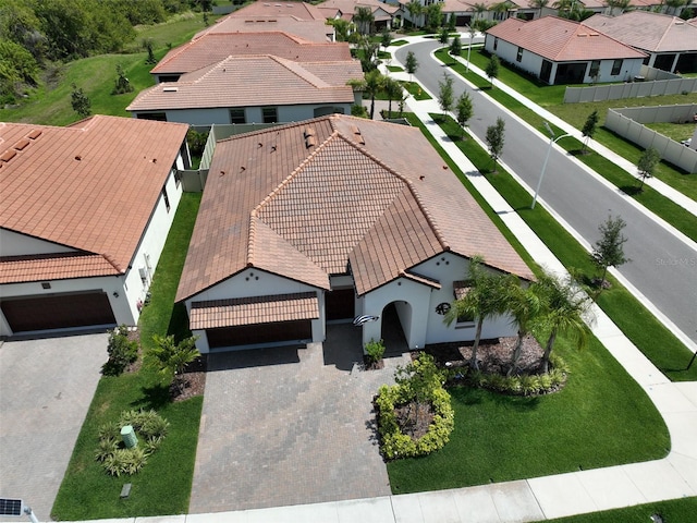 drone / aerial view with a residential view