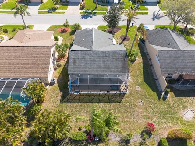 drone / aerial view with a residential view