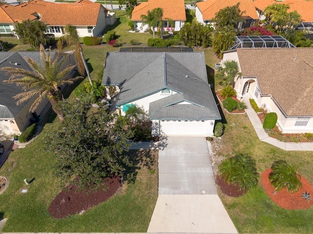 drone / aerial view with a residential view