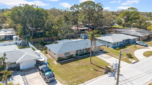 bird's eye view with a residential view