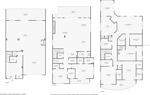 32 Gulf Blvd, Indian Rocks Beach, FL 33785 - view of floor plan / room layout