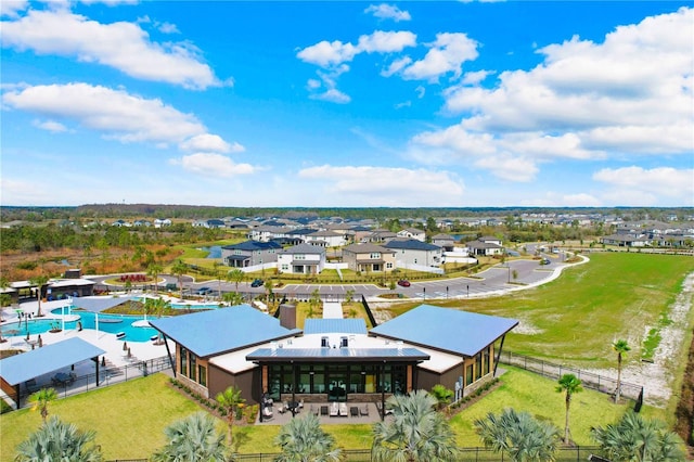 drone / aerial view with a residential view