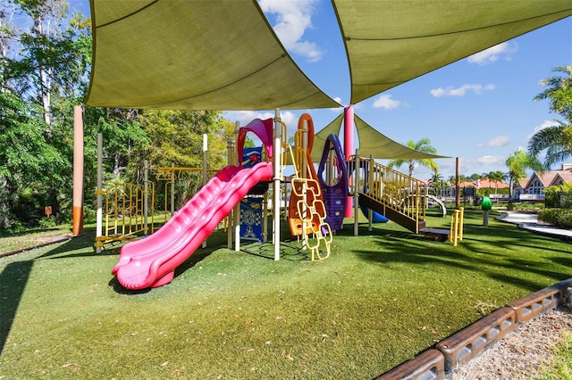 community playground with a yard