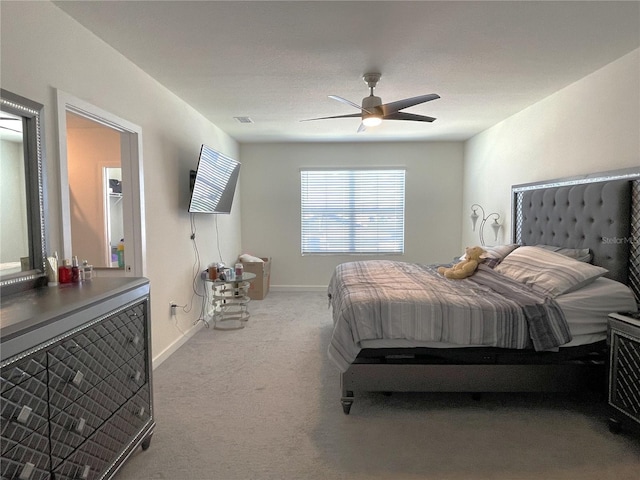 31888 Treasure Dock Isle, Wesley Chapel, FL 33545 - bedroom featuring visible vents, carpet flooring, ceiling fan, and baseboards