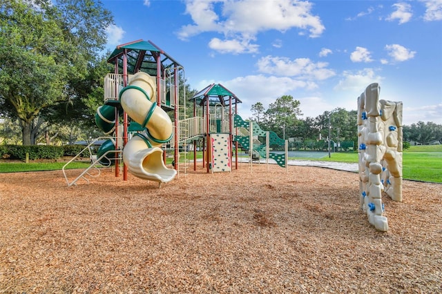 view of community jungle gym