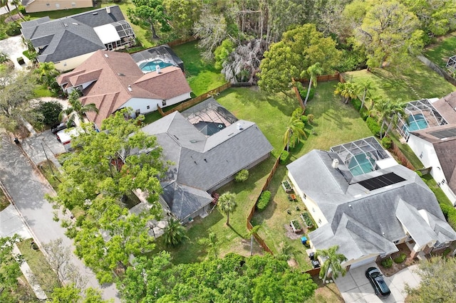 drone / aerial view with a residential view