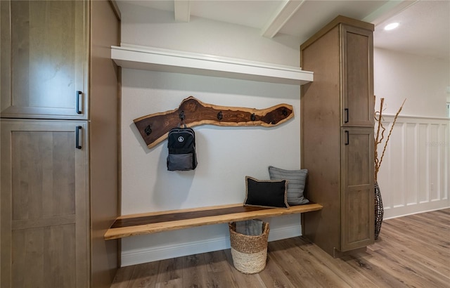 mudroom featuring wood finished floors