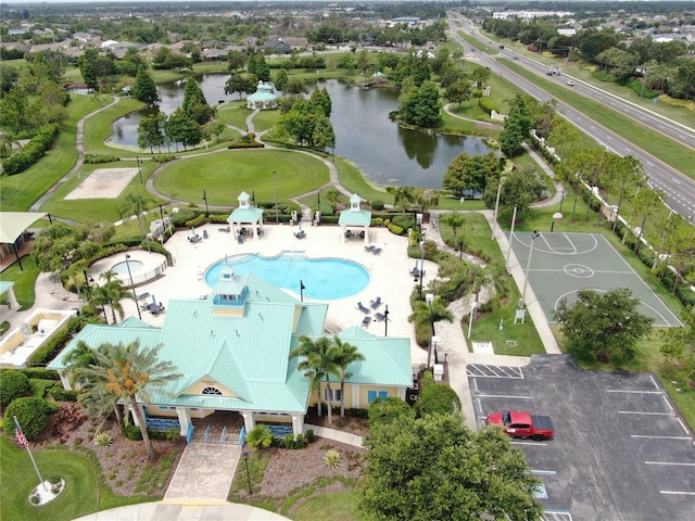 5324 Moon Shell Dr, Apollo Beach, FL 33572 - drone / aerial view of a large body of water and a pool