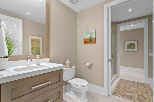 146 4th Ave NE Unit 600, Saint Petersburg, FL 33701 - full bathroom with vanity, toilet, baseboards, a shower stall, and visible vents