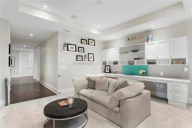 146 4th Ave NE Unit 600, Saint Petersburg, FL 33701 - living area featuring baseboards, visible vents, recessed lighting, and a raised ceiling