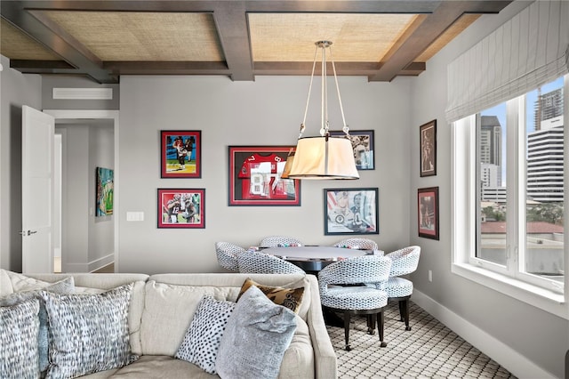 146 4th Ave NE Unit 600, Saint Petersburg, FL 33701 - interior space with baseboards and beamed ceiling