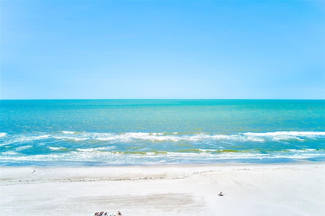 property view of water with a beach view