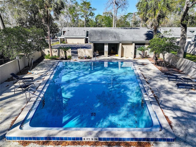 view of pool with a fenced in pool, a patio, and a fenced backyard