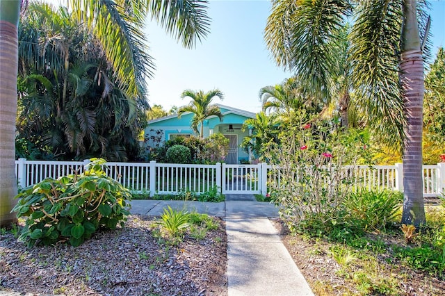 view of property's community with a fenced front yard