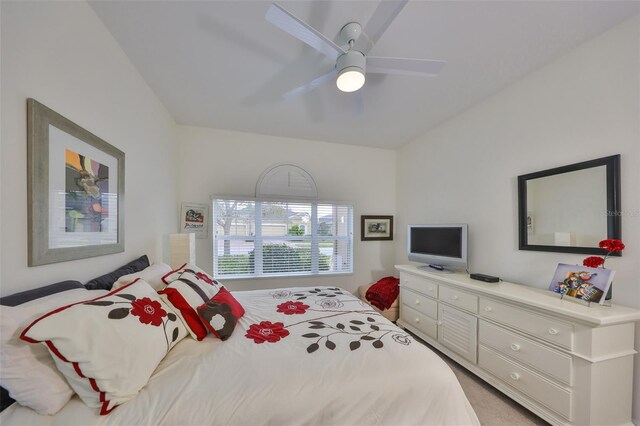 807 Chipper Dr, Sun City Center, FL 33573 - bedroom with a ceiling fan and light carpet