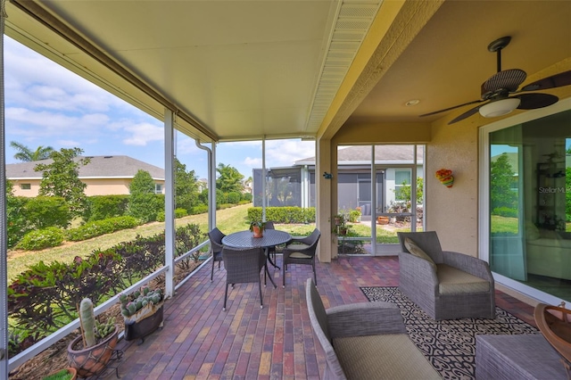 807 Chipper Dr, Sun City Center, FL 33573 - sunroom with ceiling fan