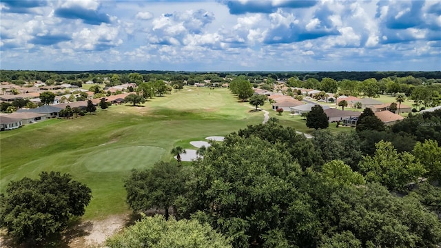 bird's eye view with golf course view