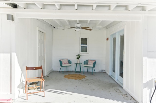 view of patio / terrace with a ceiling fan