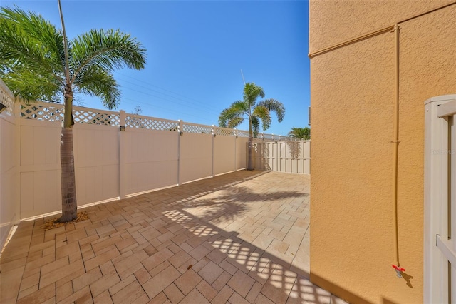 view of patio featuring a fenced backyard