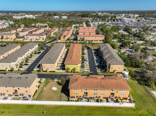 drone / aerial view with a residential view