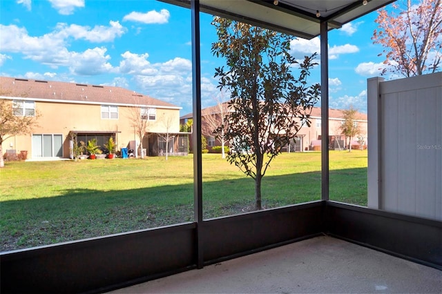 view of unfurnished sunroom