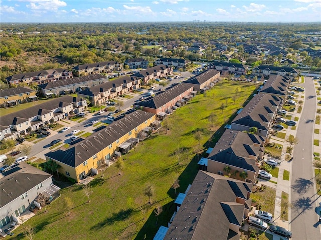 birds eye view of property with a residential view