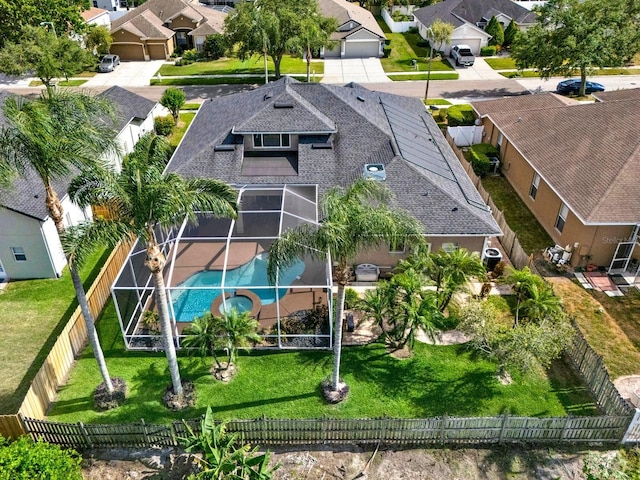 aerial view with a residential view