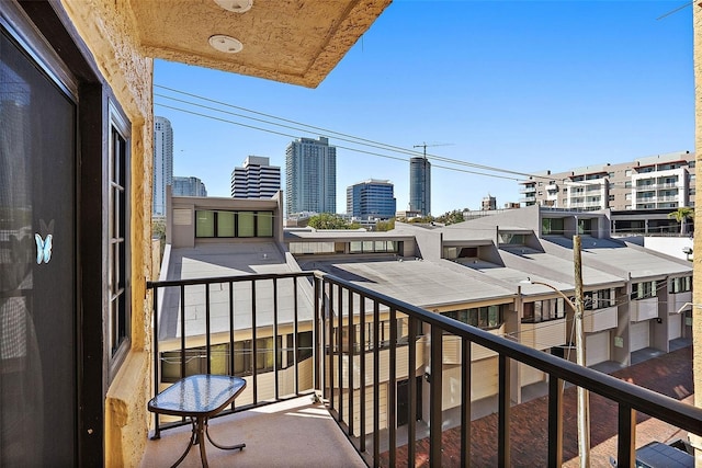 balcony with a view of city