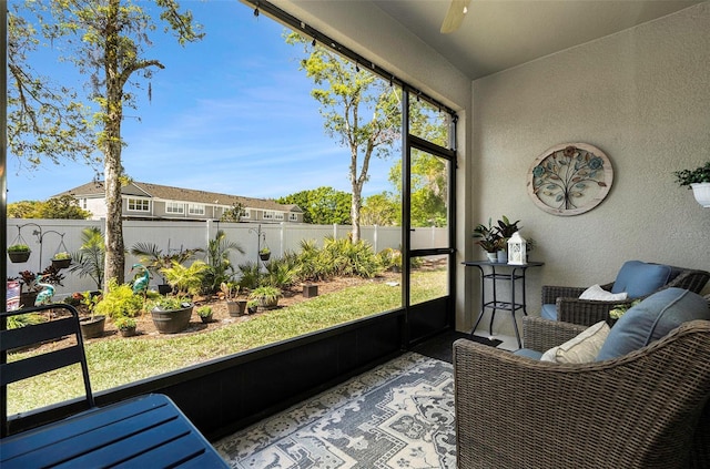 view of sunroom