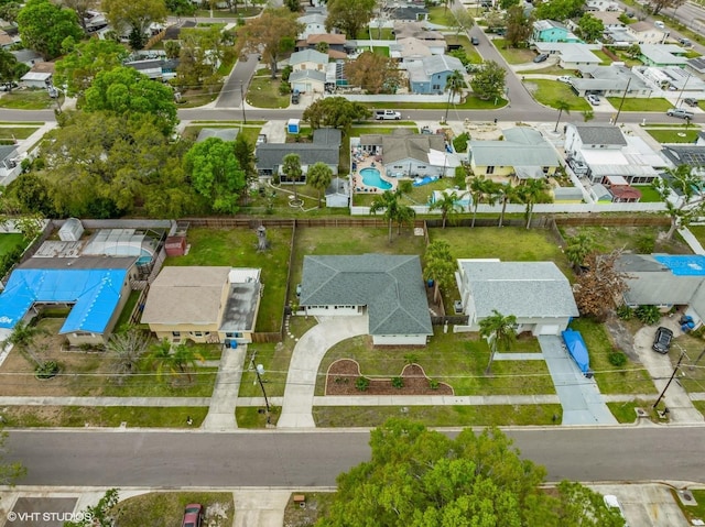 bird's eye view featuring a residential view