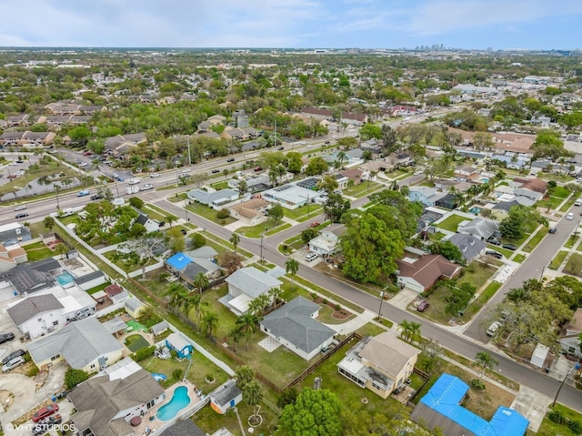 drone / aerial view with a residential view