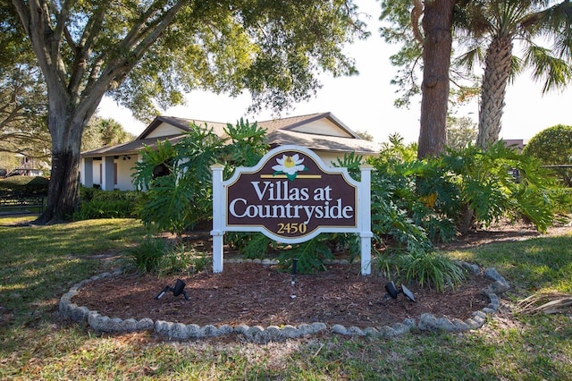 view of community sign