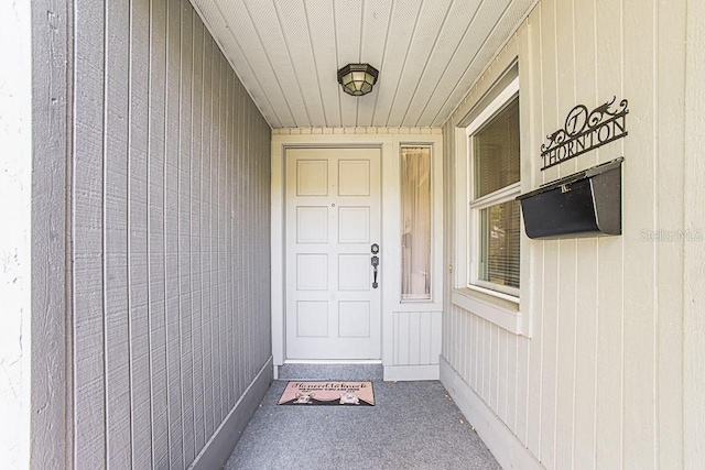 view of doorway to property