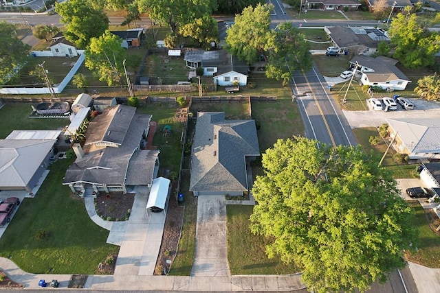 aerial view with a residential view