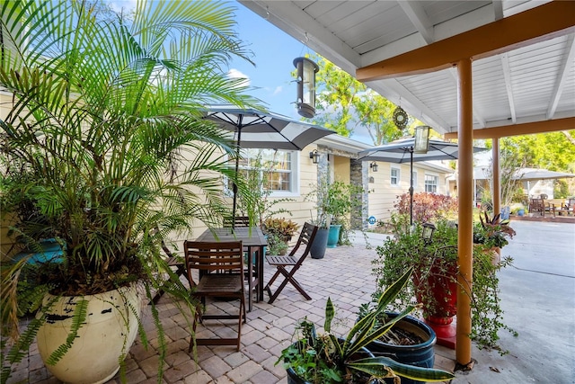 view of patio featuring outdoor dining space