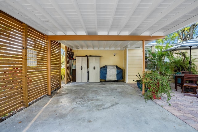 view of patio with an attached carport