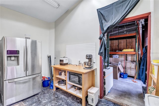 6501 62nd St N, Pinellas Park, FL 33781 - kitchen featuring black microwave and stainless steel refrigerator with ice dispenser