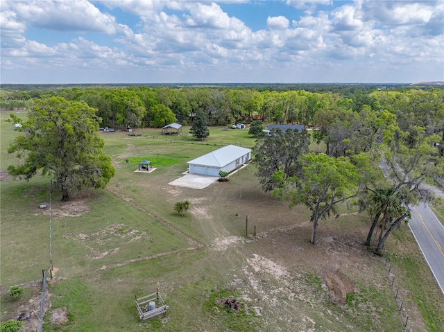 aerial view with a rural view and a forest view