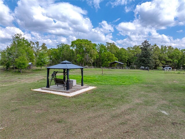 view of yard featuring a gazebo