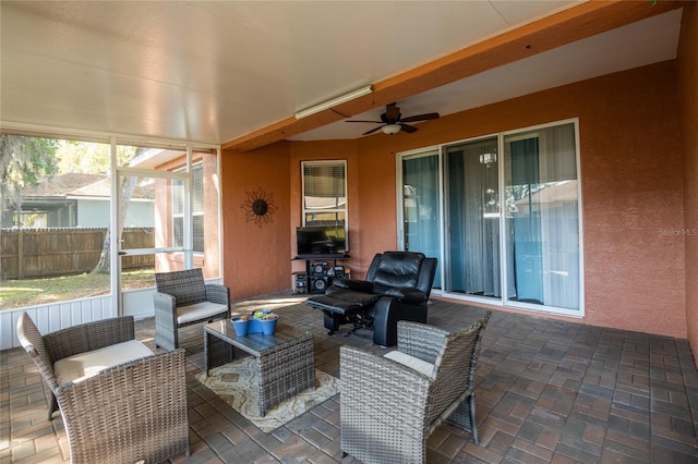 5416 Oxford Manor Cir, Lakeland, FL 33810 - sunroom / solarium with ceiling fan