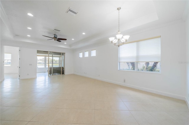 2234 Nottingham Greens Dr Unit 2234, Sun City Center, FL 33573 - spare room with a raised ceiling, light tile patterned flooring, baseboards, and visible vents