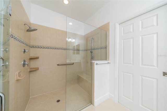 2234 Nottingham Greens Dr Unit 2234, Sun City Center, FL 33573 - bathroom featuring recessed lighting and a stall shower
