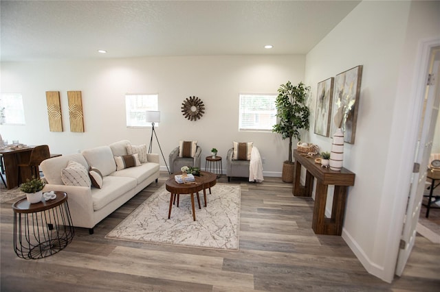 9445 Eldridge Rd, Spring Hill, FL 34608 - living area featuring wood finished floors and recessed lighting