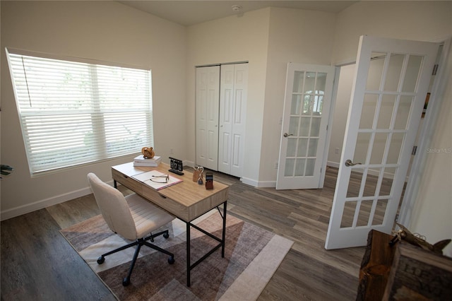 9445 Eldridge Rd, Spring Hill, FL 34608 - home office with wood finished floors and french doors