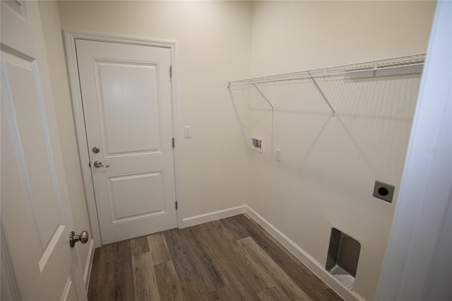 9445 Eldridge Rd, Spring Hill, FL 34608 - washroom with dark wood-style floors, hookup for an electric dryer, and washer hookup