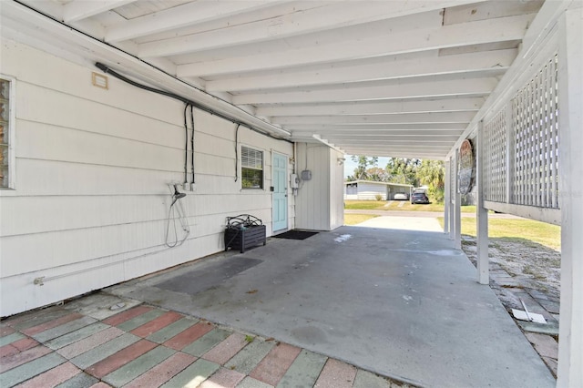 view of patio with a carport
