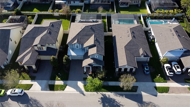 drone / aerial view with a residential view
