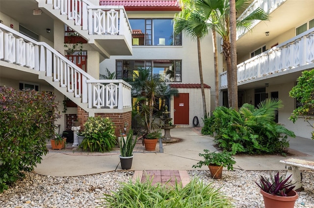 exterior space with stairs